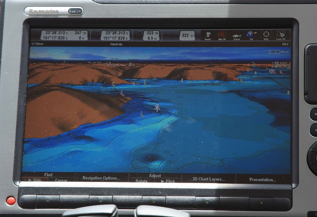 Raymarine Widescreen E chartplotter 3D - looking up Pittwater - Test driving Sydney  © Powerboat-World.com http://www.powerboat-world.com
